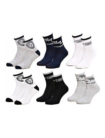 Calcetines hombre LONGBOARD Socquetas Tijas 2 tercios - Pack de 6