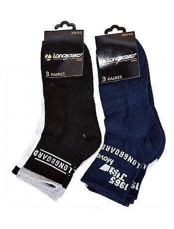 Calcetines hombre LONGBOARD Socquetas Tijas 2 tercios - Pack de 6