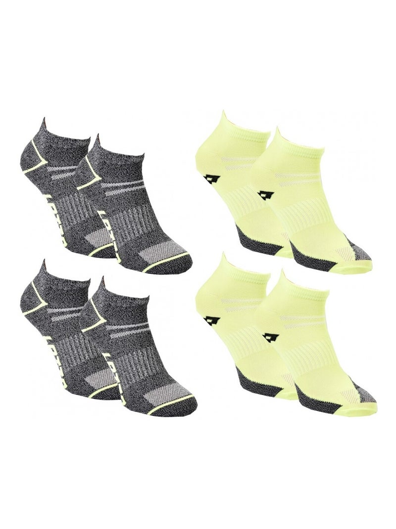 Calcetines Hombre LOTTO - Pack de 4 Gris amarillo negro - Kiabi