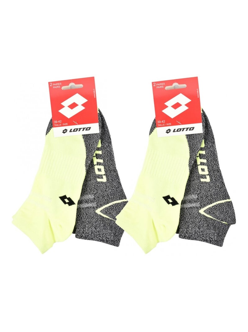 Calcetines Hombre LOTTO - Pack de 4 Gris amarillo negro - Kiabi