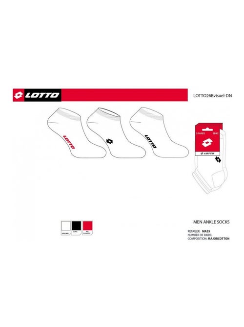 Calcetines Hombre LOTTO - Pack de 6 - Kiabi Calcetines Hombre LOTTO - Pack de 6 - Kiabi