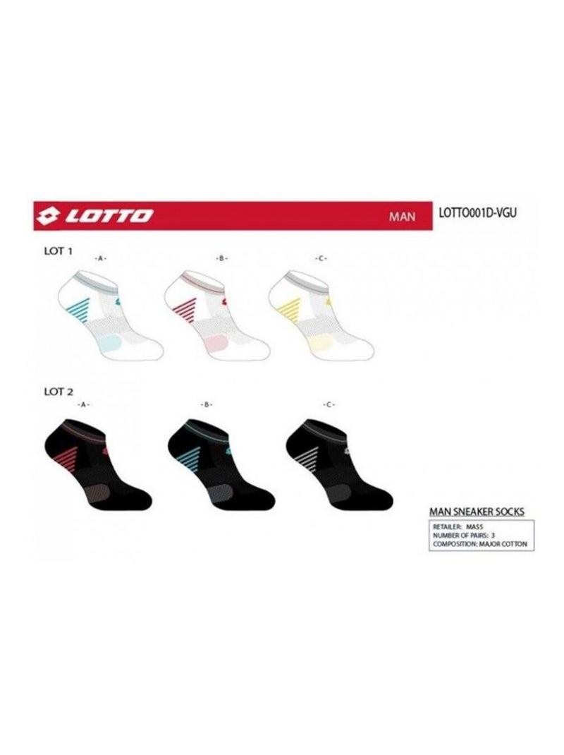 Calcetines Hombre LOTTO - Pack de 6 Blanco Multicolor Negro - Kiabi
