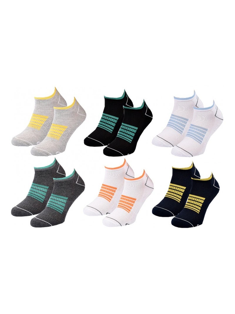 Calcetines Hombre LOTTO - Pack de 6 Gris amarillo blanco - Kiabi