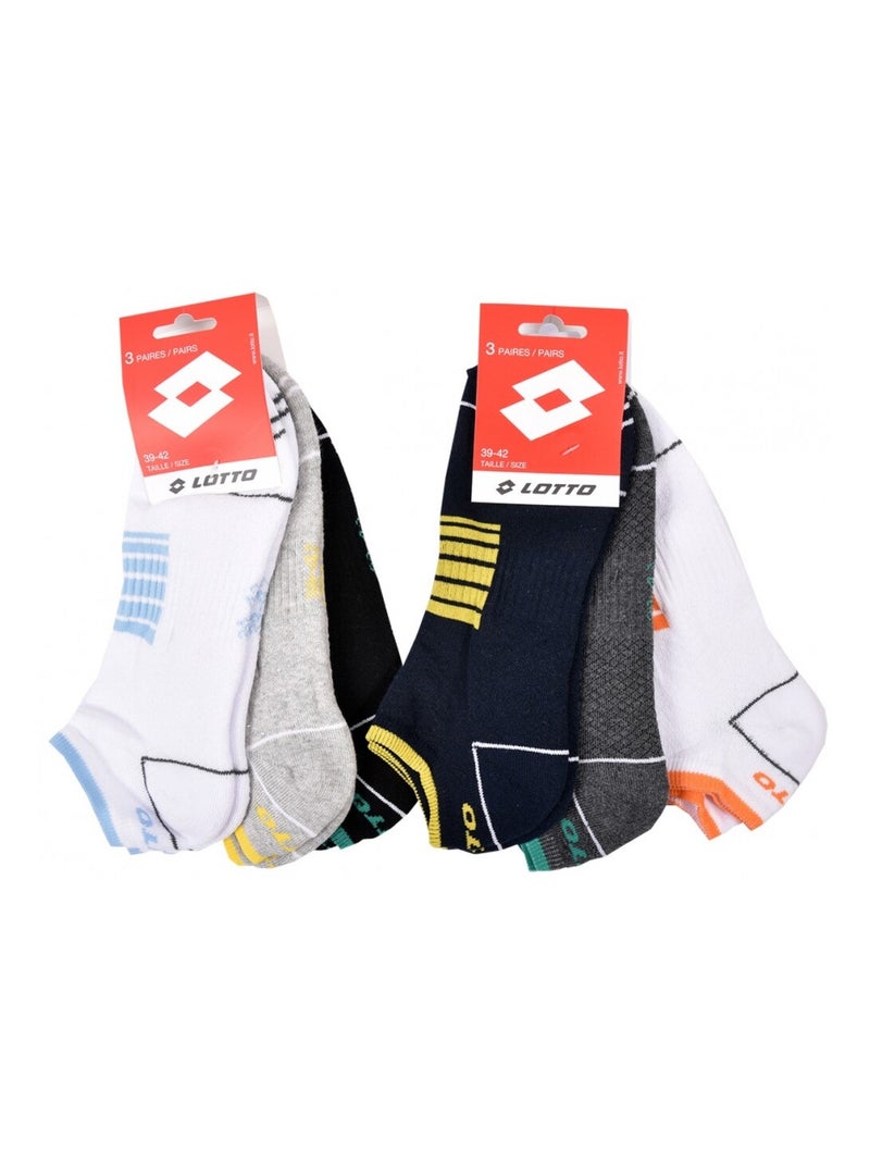 Calcetines Hombre LOTTO - Pack de 6 Gris amarillo blanco - Kiabi