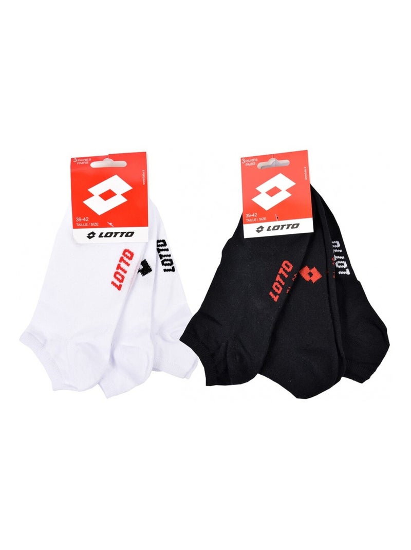 Calcetines Hombre LOTTO - Pack de 6 Negro Blanco - Kiabi