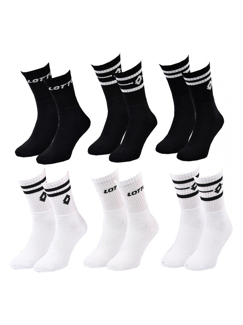 Calcetines Hombre LOTTO - Pack de 6 Negro Blanco - Kiabi