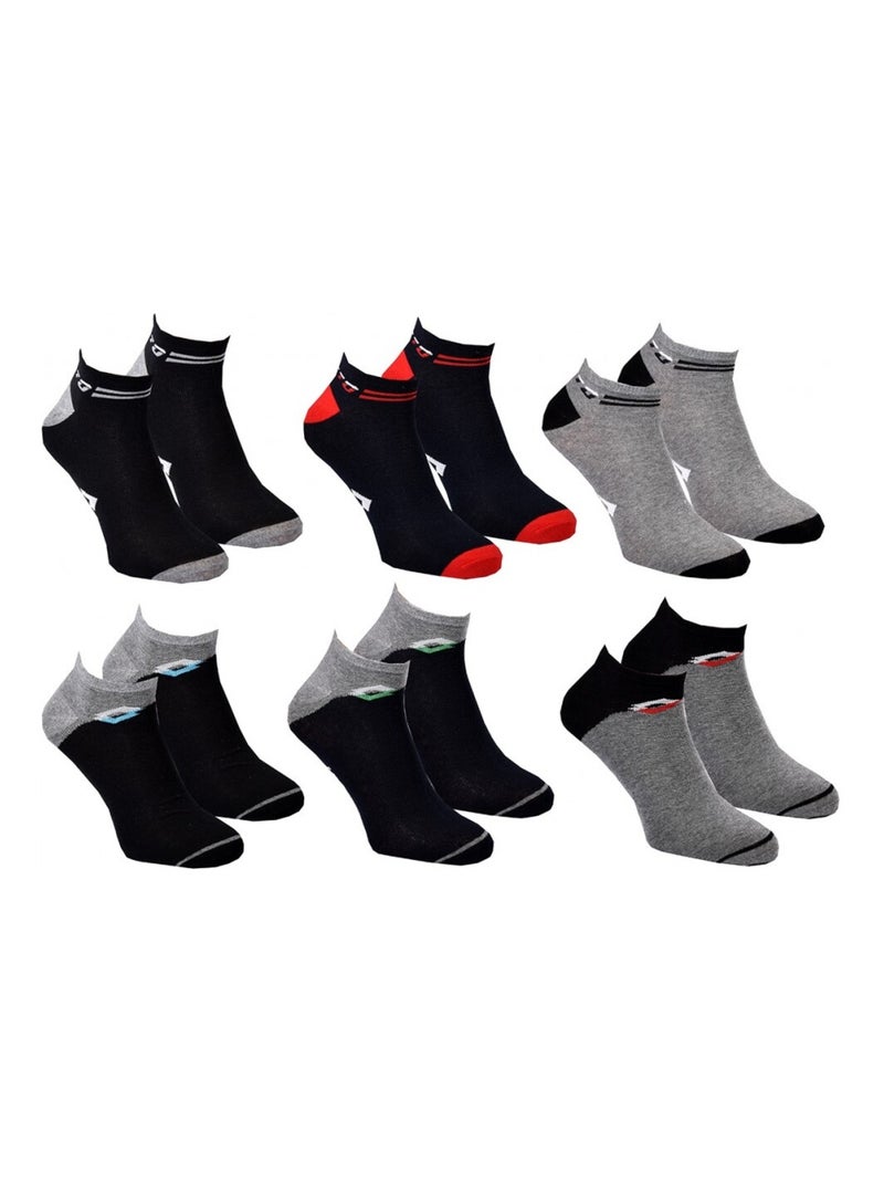 Calcetines Hombre LOTTO - Pack de 6 Negro Gris antracita - Kiabi