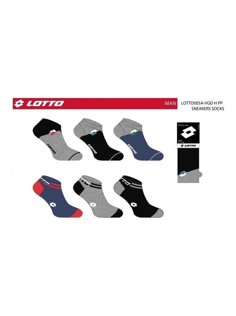 Calcetines Hombre LOTTO - Pack de 6 Negro Gris antracita - Kiabi