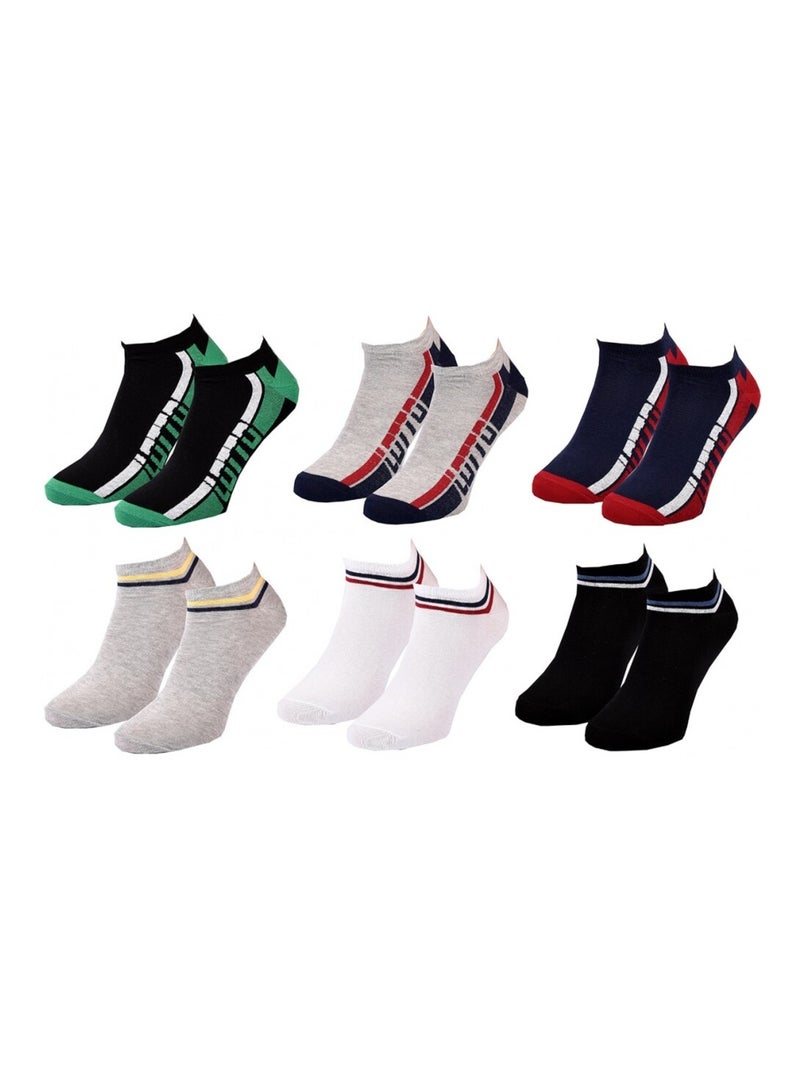 Calcetines Hombre LOTTO - Pack de 6 Negro Multicolor Gris - Kiabi