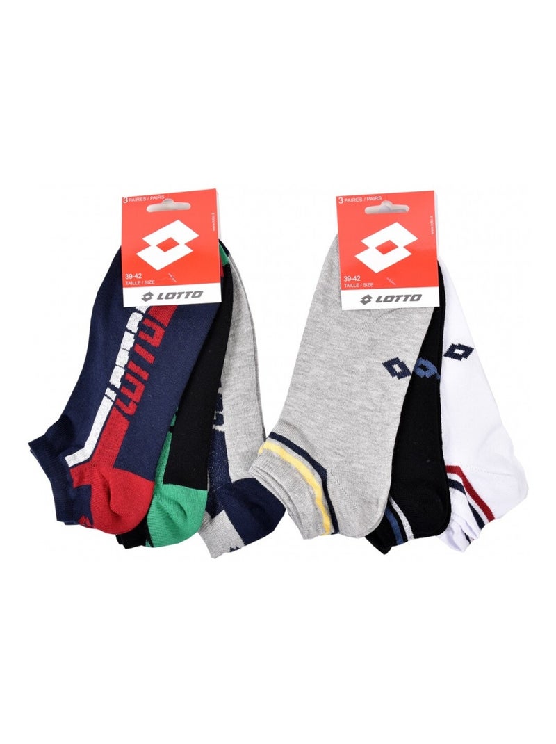 Calcetines Hombre LOTTO - Pack de 6 Negro Multicolor Gris - Kiabi