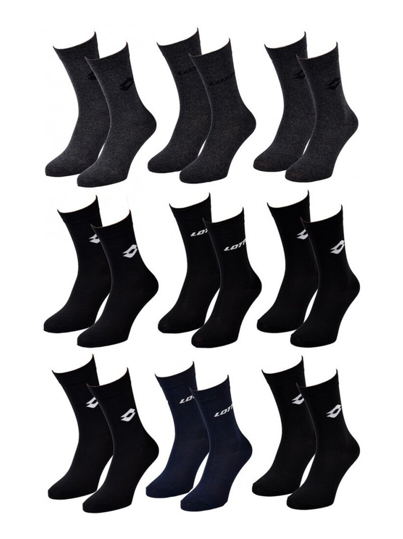 Calcetines Hombre LOTTO - Pack de 9 Negro Gris antracita Azul - Kiabi