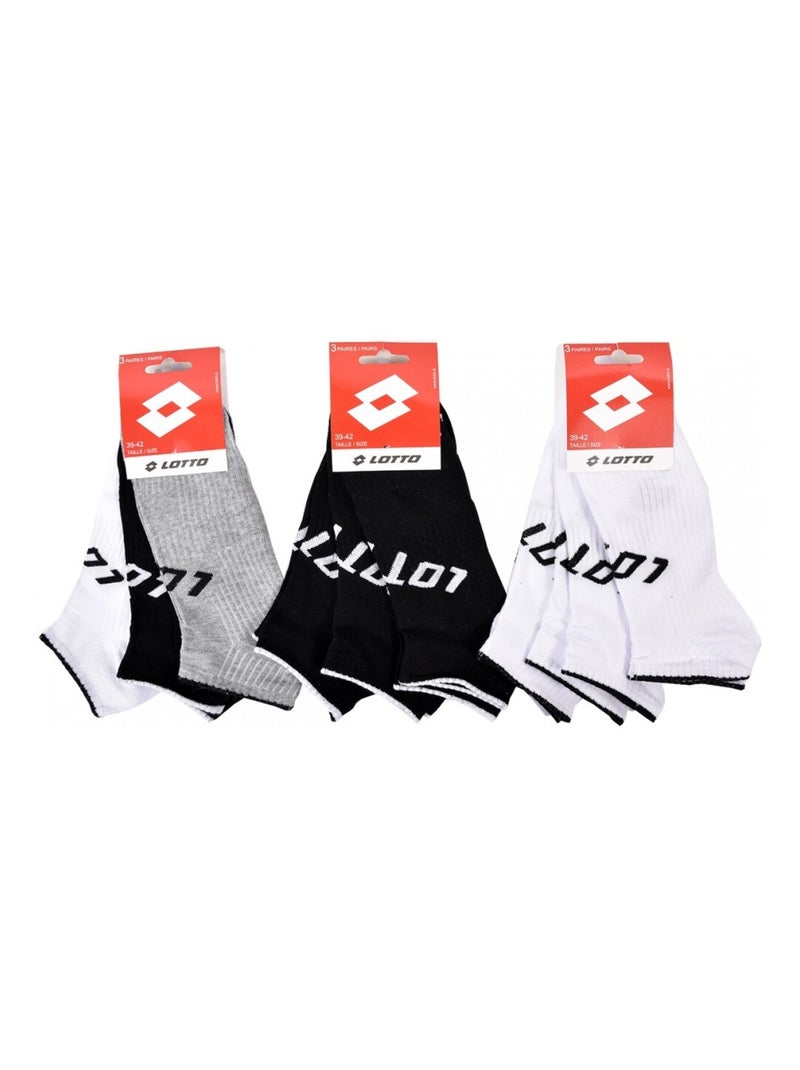 Calcetines Hombre LOTTO - Pack de 9 Negro Gris antracita Blanco - Kiabi
