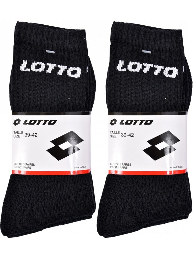 Calcetines Hombre LOTTO TENNIS - Pack de 6 Negro - Kiabi