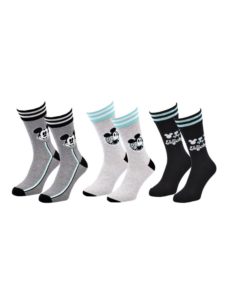 Calcetines Hombre MICKEY - Pack de 3 Gris gris negro - Kiabi