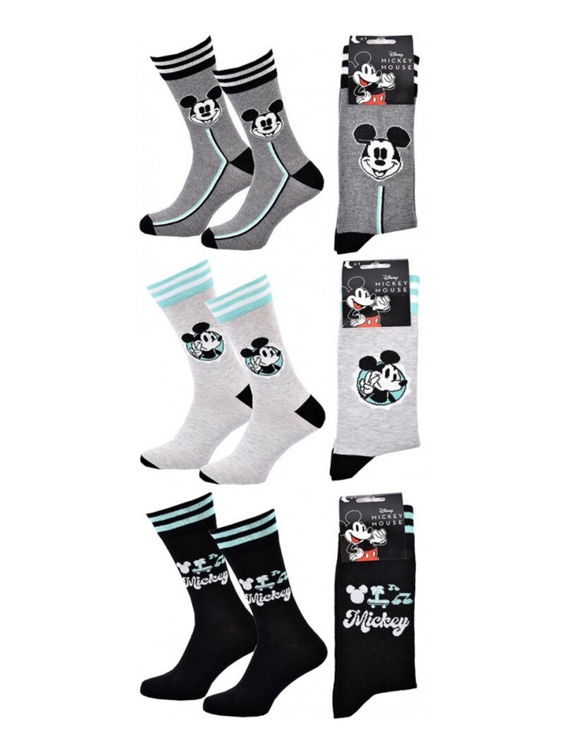 Calcetines Hombre MICKEY - Pack de 3 Gris gris negro - Kiabi