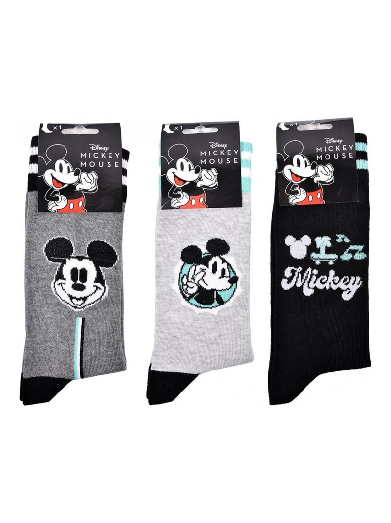 Calcetines Hombre MICKEY - Pack de 3 Gris gris negro - Kiabi