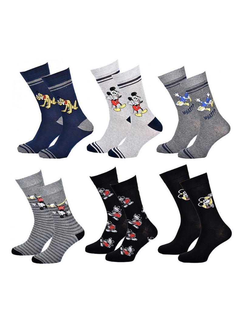 Calcetines Hombre MICKEY - Pack de 6 Azul gris claro Negro - Kiabi
