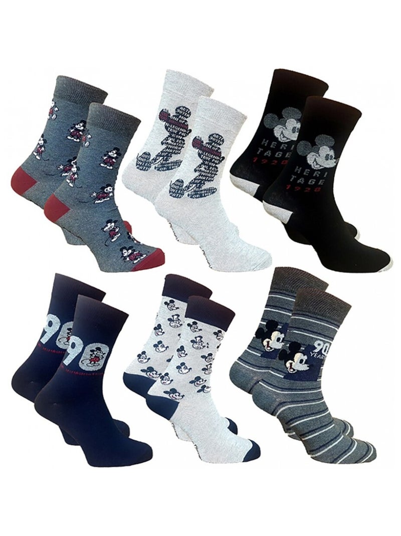 Calcetines Hombre MICKEY - Pack de 6 Azul gris claro Negro - Kiabi