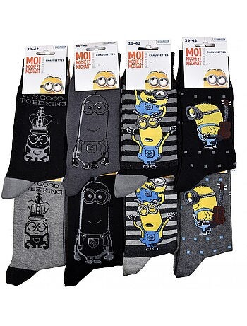 Calcetines hombre Moi, Méchant y Yo en algodón - Pack de 4