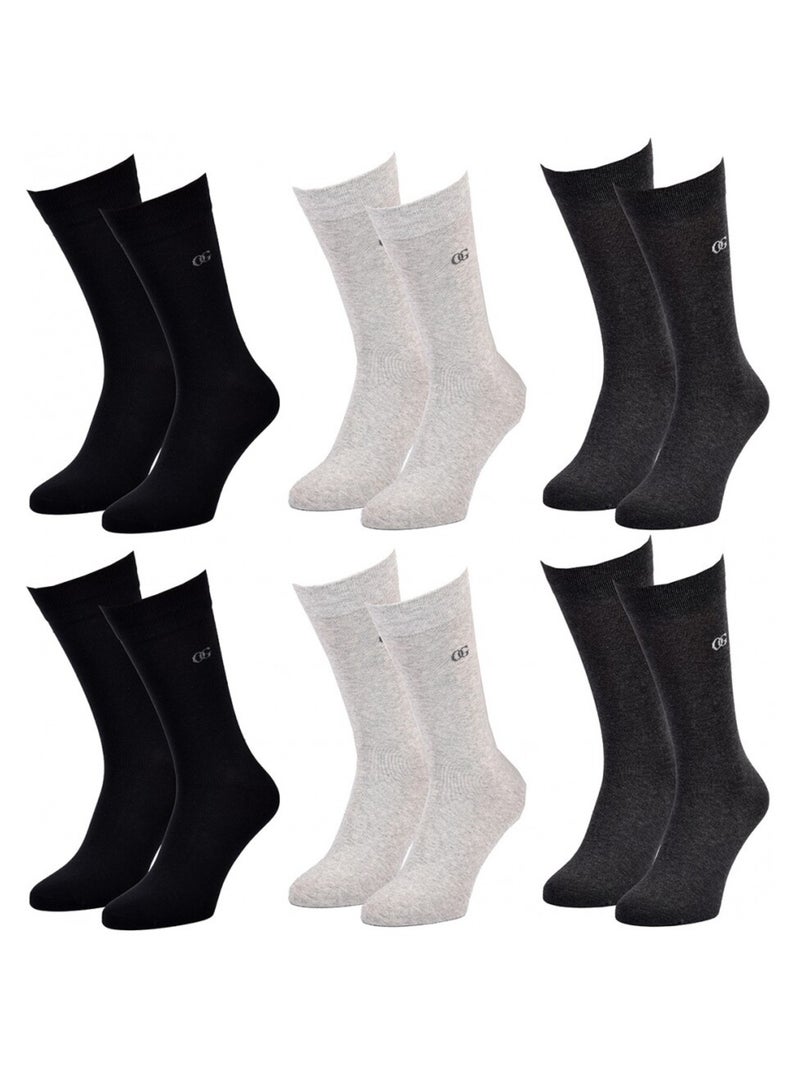 Calcetines Hombre OLIVER GRANT - Pack de 6 Negro Gris antracita - Kiabi