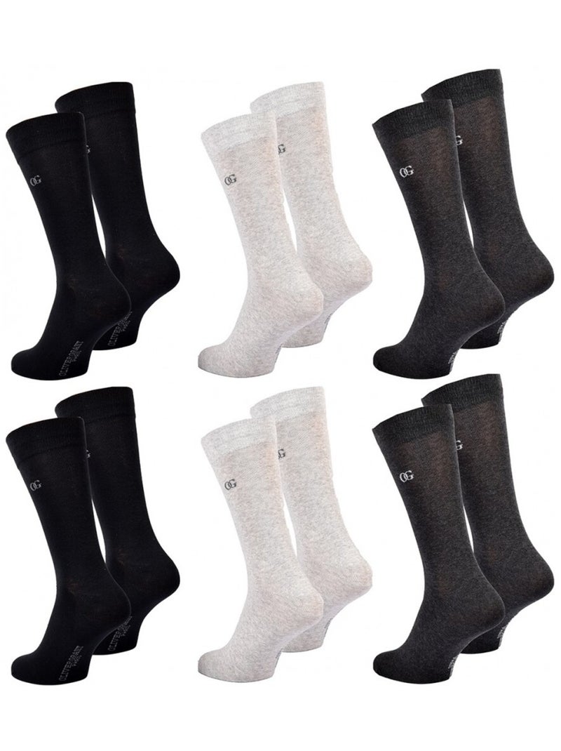 Calcetines Hombre OLIVER GRANT - Pack de 6 Negro Gris antracita - Kiabi