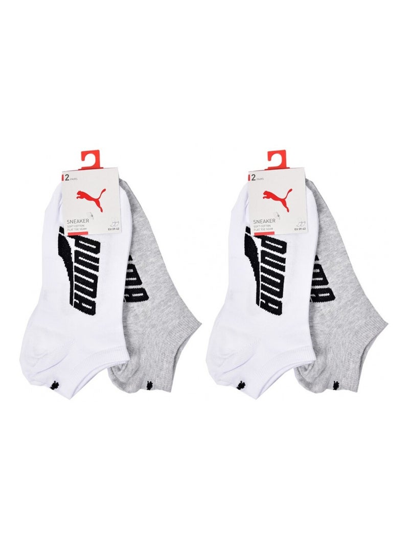 Calcetines Hombre PUMA SNEAKER - Pack de 4 Blanco Gris claro - Kiabi