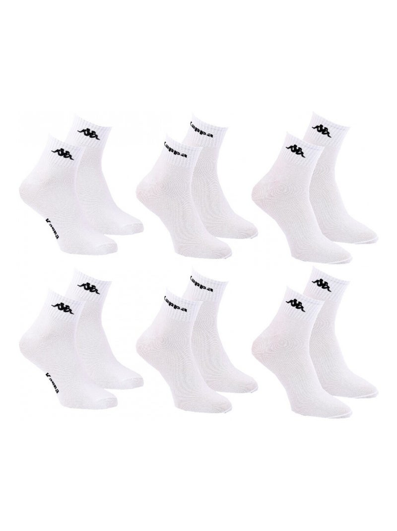 Calcetines Hombre QUARTER KAPPA - Pack de 6 Blanco - Kiabi