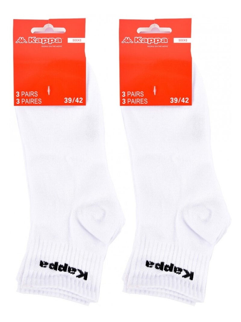 Calcetines Hombre QUARTER KAPPA - Pack de 6 Blanco - Kiabi