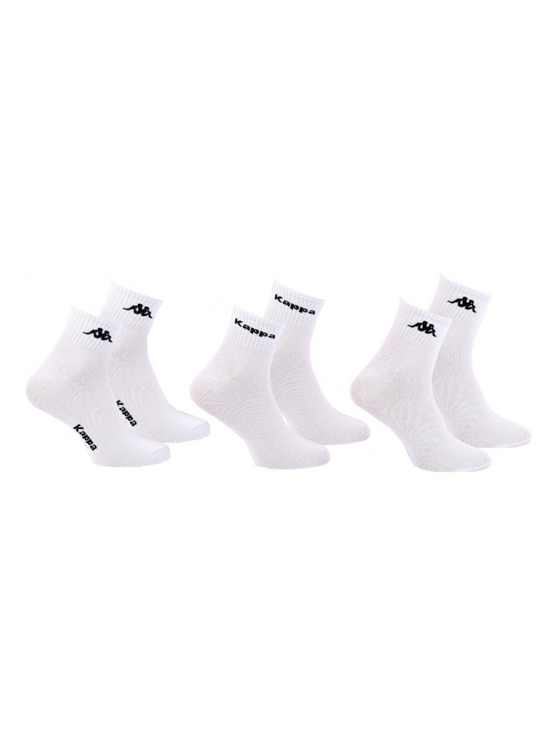 Calcetines Hombre QUARTER KAPPA - Pack de 6 Blanco - Kiabi