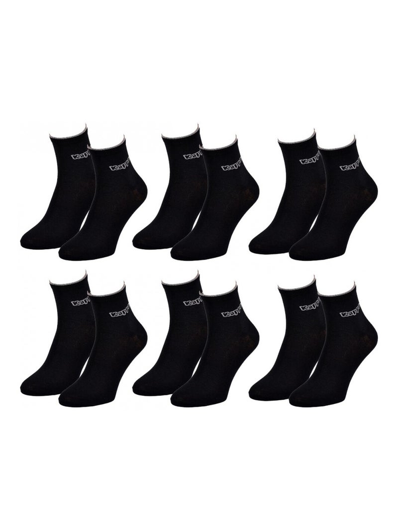 Calcetines Hombre QUARTER KAPPA - Pack de 6 Negro - Kiabi