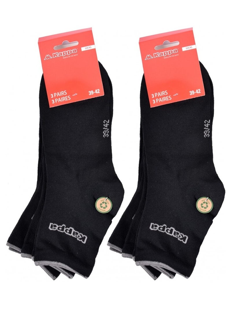 Calcetines Hombre QUARTER KAPPA - Pack de 6 Negro - Kiabi