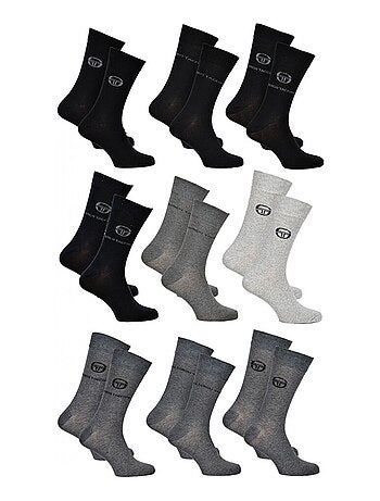 Calcetines hombre Sergio Tacchini Sport, Urbano, Comodidad en Algodón - Pack de 9