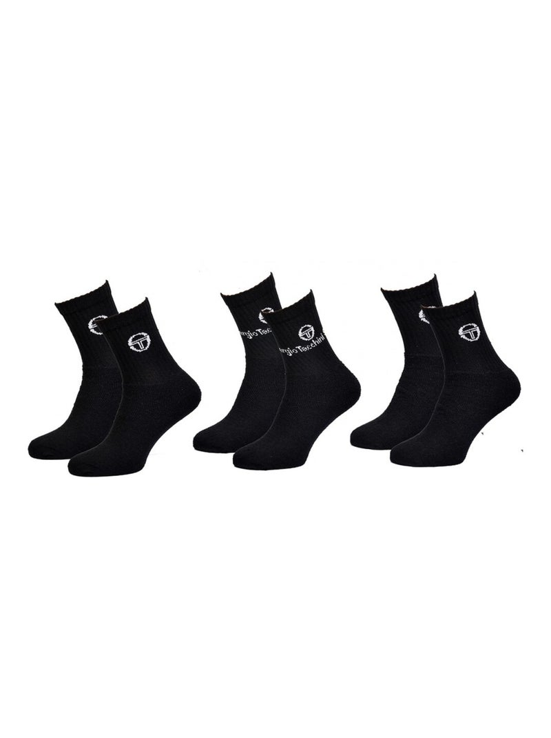 Calcetines Hombre SERGIO TACCHINI Tenis - Pack de 6 Negro - Kiabi