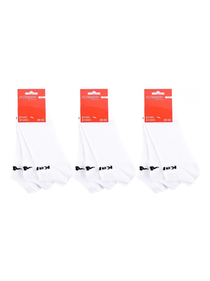 Calcetines Hombre SNEAKER KAPPA - Pack de 9 Blanco - Kiabi