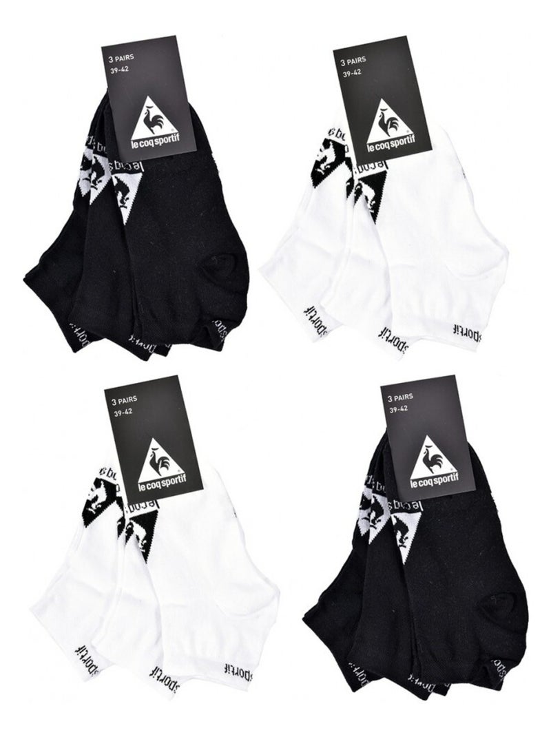 Calcetines Hombre SNEAKER LE COQ SPORTIF - Pack de 12 Blanco Negro - Kiabi