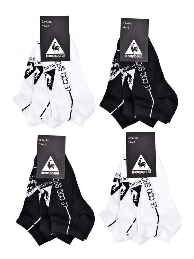 Calcetines Hombre SNEAKER LE COQ SPORTIF - Pack de 12 Negro Blanco Blanco - Kiabi