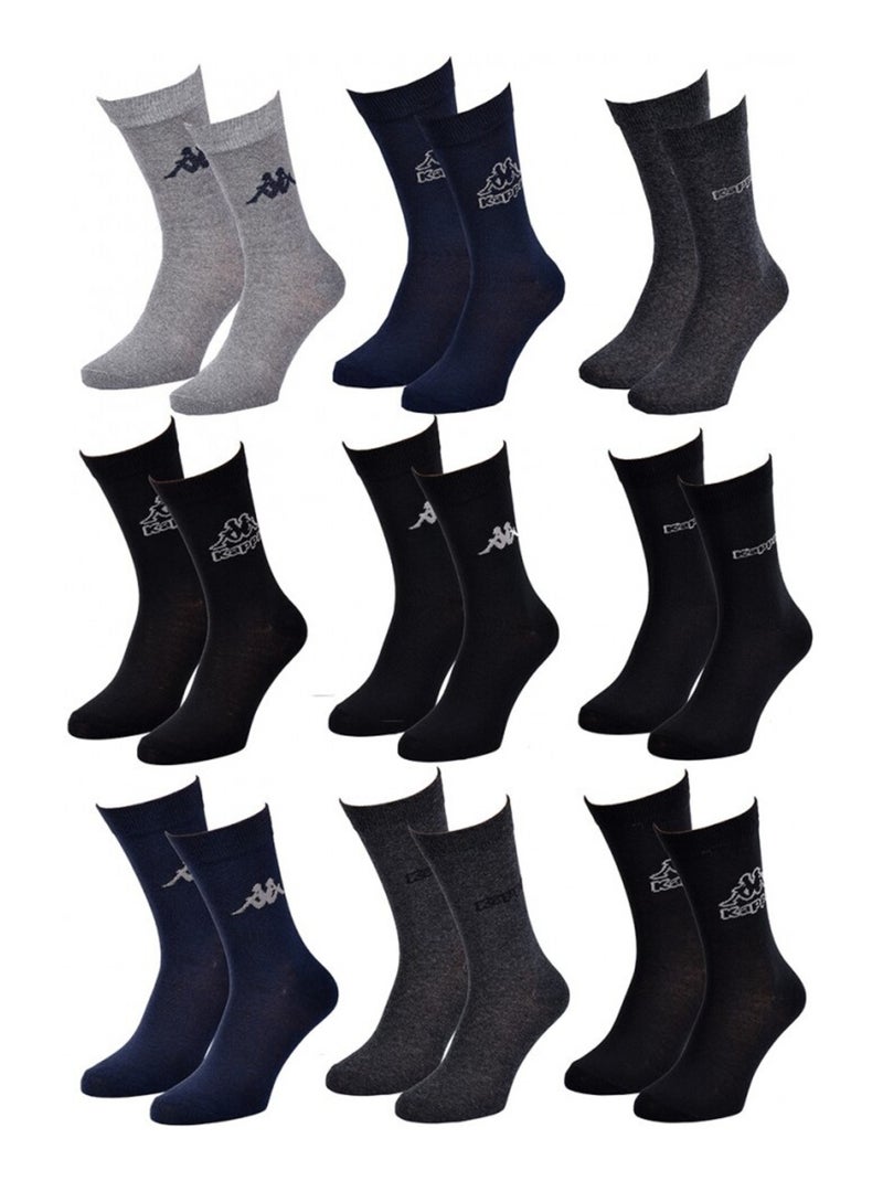Calcetines Hombre VILLE KAPPA - Pack de 9 Negro Multicolor Gris - Kiabi