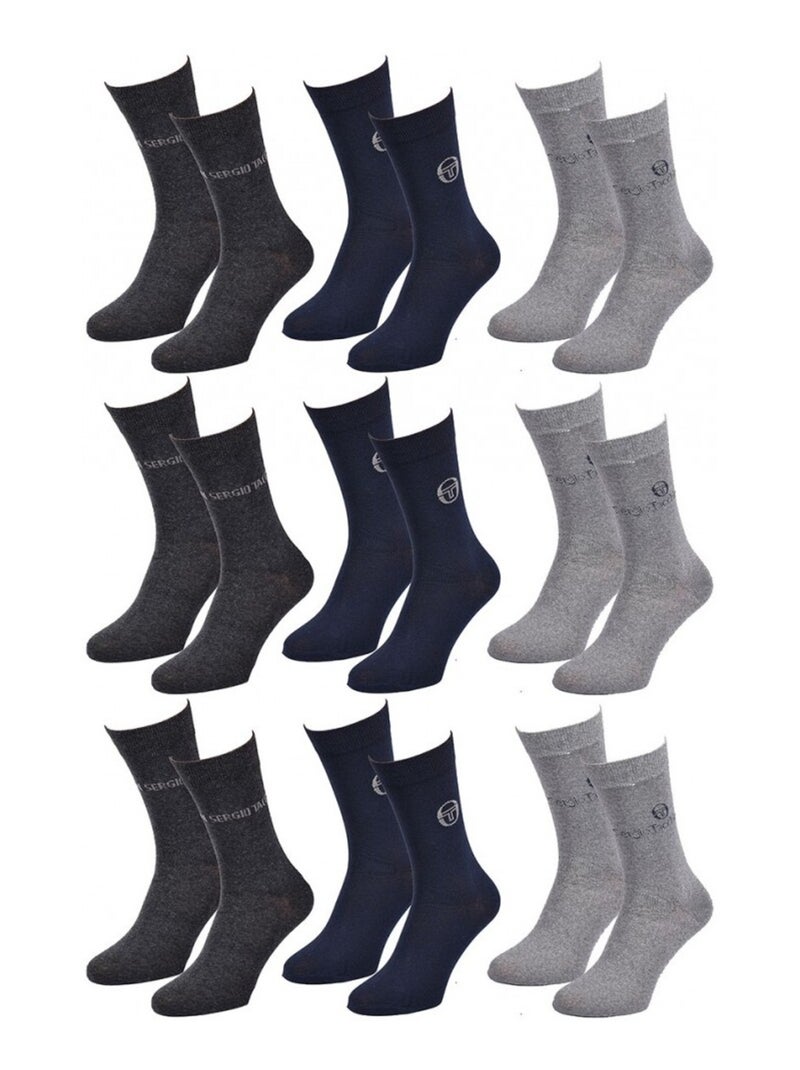 Calcetines Hombre VILLE SERGIO TACCHINI - Pack de 9 Gris - Kiabi
