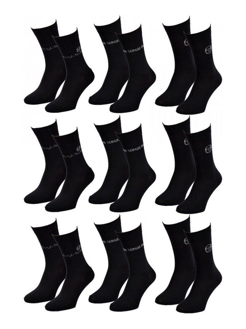 Calcetines Hombre VILLE SERGIO TACCHINI - Pack de 9 Negro - Kiabi