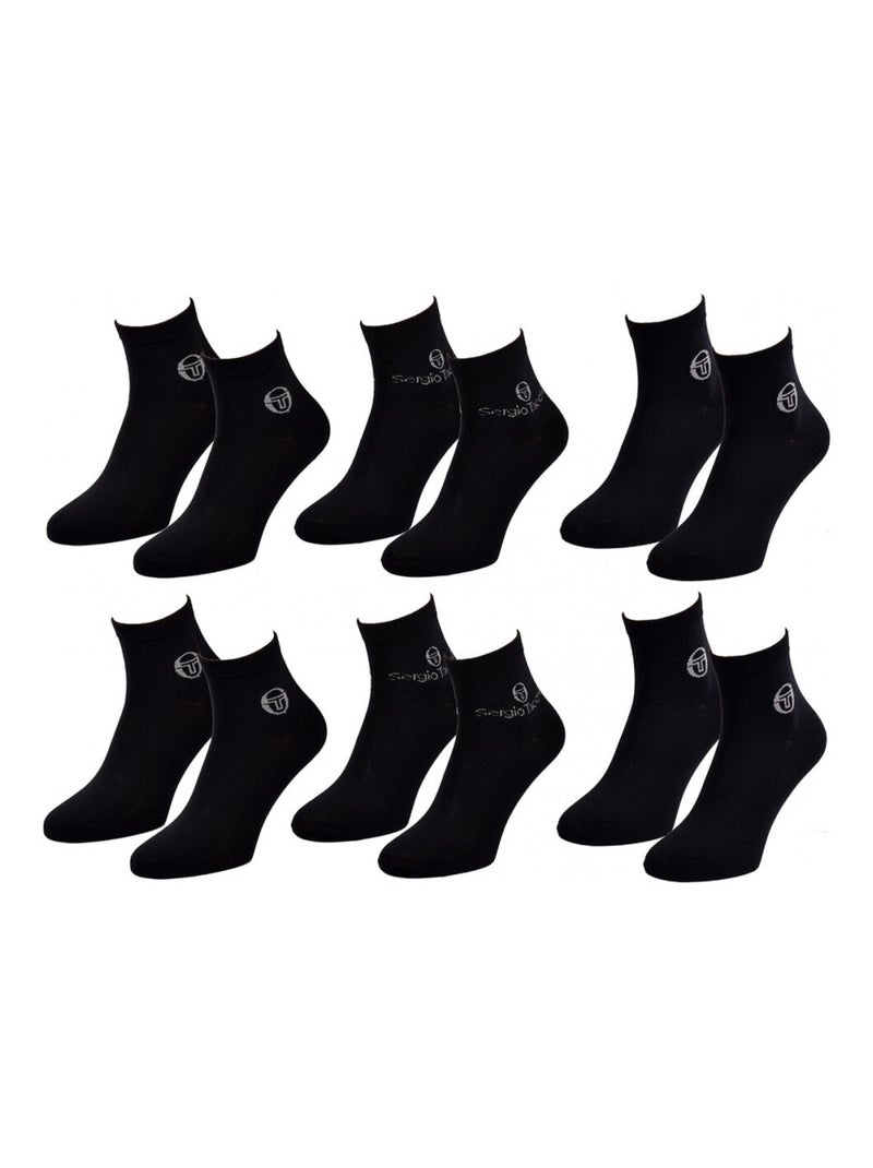 Calcetines Hombre VILLE SERGIO TACCHINI Lote de 6 QUARTER - Pack de 6 Negro - Kiabi