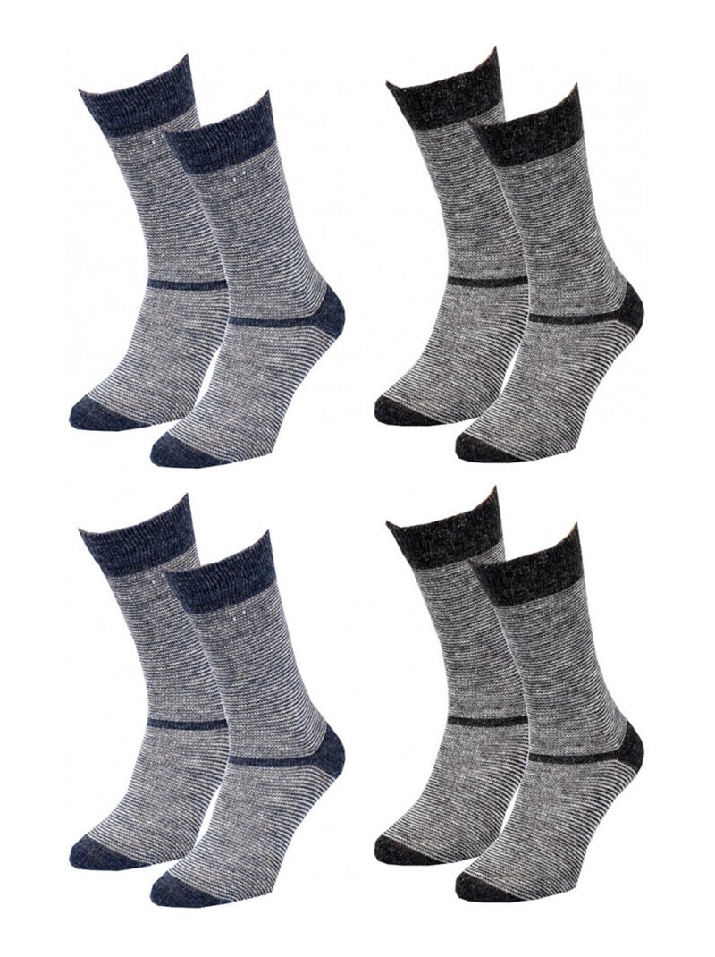 Calcetines Hombre WINTER SOCKS - Pack de 4 Azul Multicolor Gris - Kiabi