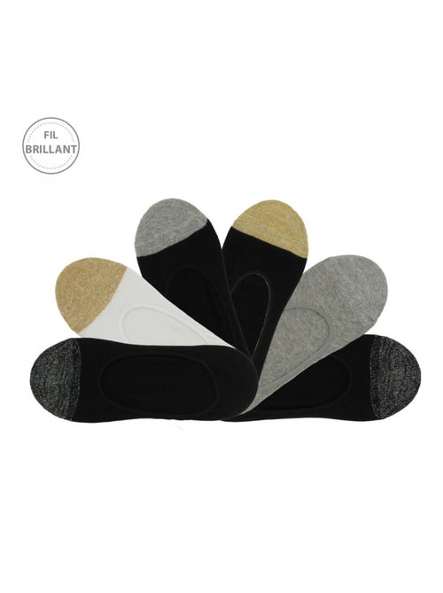 Calcetines invisibles brillantes mujer pack de 6 - Kiabi
