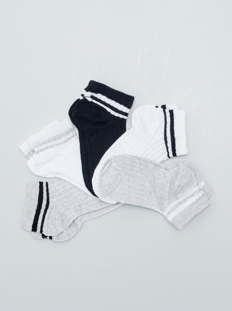 Calcetines invisibles de punto de canalé  - Pack de 5 BLANCO - Kiabi