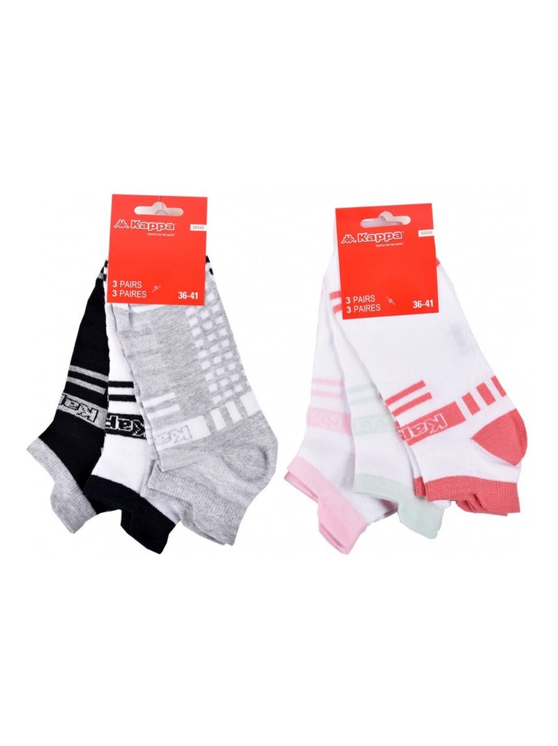 Calcetines KAPPA SNEAKER - Pack de 6 Blanco Gris Negro - Kiabi
