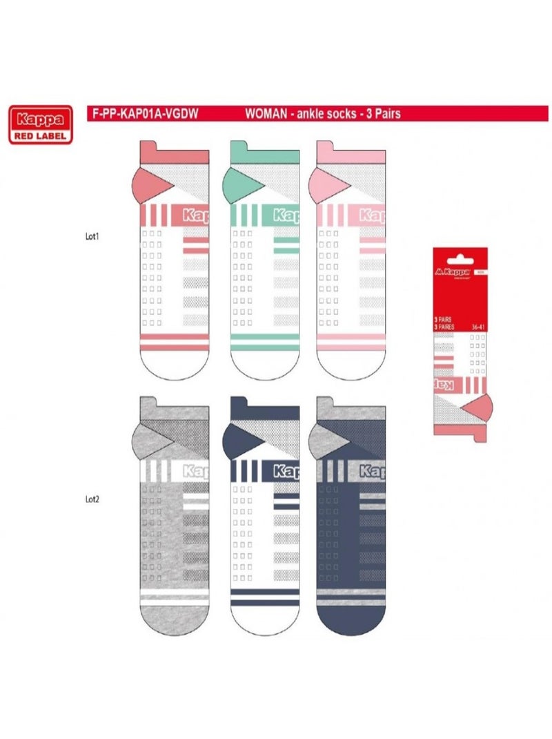 Calcetines KAPPA SNEAKER - Pack de 6 Blanco Gris Negro - Kiabi