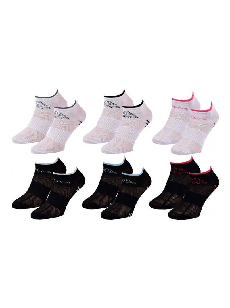 Calcetines KAPPA SNEAKER - Pack de 6 Blanco Multicolor Negro - Kiabi