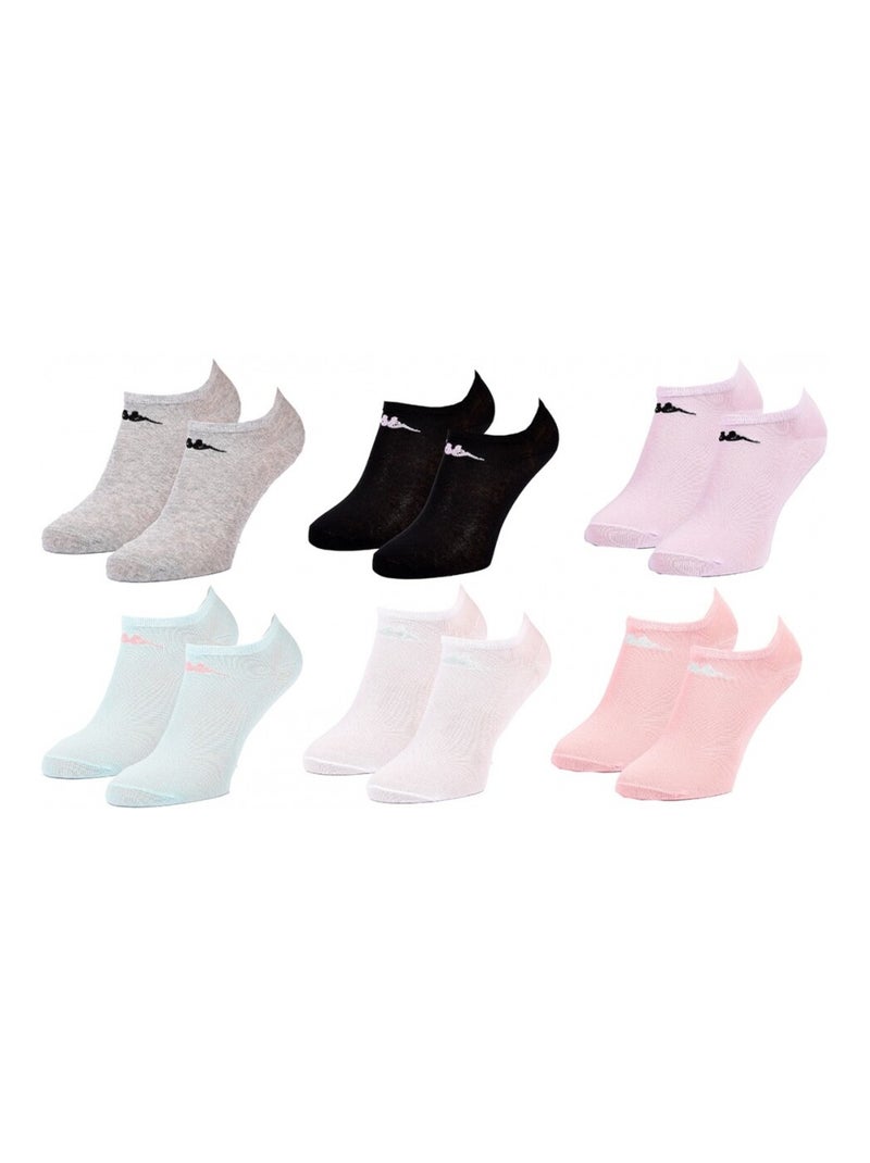 Calcetines KAPPA SNEAKER - Pack de 6 Gris rosa claro negro - Kiabi