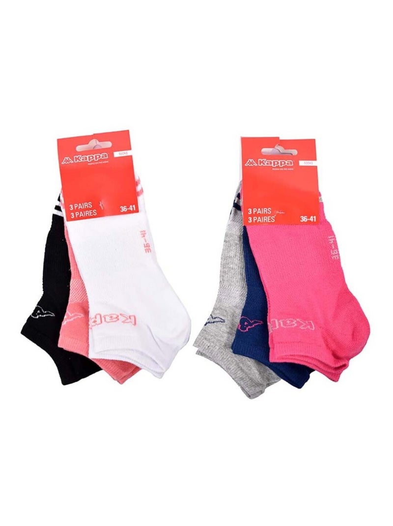 Calcetines KAPPA SNEAKER - Pack de 6 Rosa Negro Blanco Gris - Kiabi