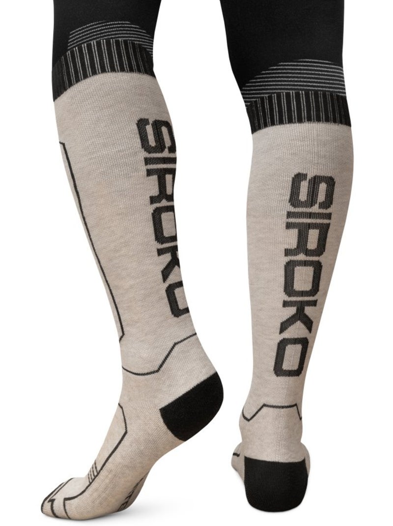 Calcetines lana esquí esquí y nieve hombre y mujer srx glide sand Beige - Kiabi