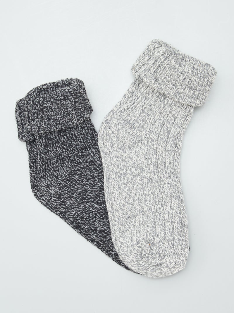 Calcetines largos - pack de 2 GRIS - Kiabi